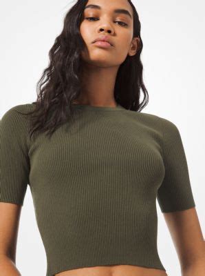 Gerippter Sweater aus Stretch